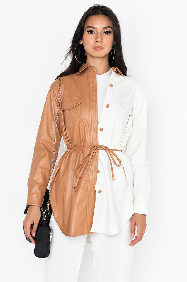 MILK AND COOKIES PU SHIRT