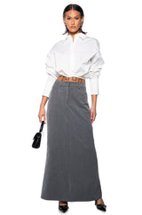 MINIMAL ELEGANCE WOVEN MAXI SKIRT