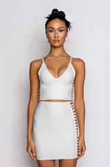 MISBEHAVED BANDAGE CUTOUT CROP TOP