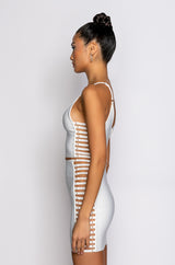 MISBEHAVED BANDAGE CUTOUT CROP TOP