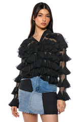 MISS EVERYTHING TEXTURED BUTTONDOWN TOP
