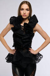 MISS FASHIONISTA SLEEVELESS LACE BLOUSE