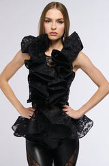 MISS FASHIONISTA SLEEVELESS LACE BLOUSE