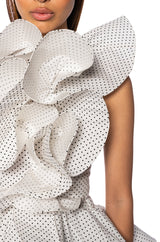 MISS FASHIONISTA SLEEVELESS POLKA DOT PRINT BLOUSE