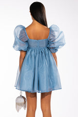 MISS HONEY LONG SLEEVE BABYDOLL MINI DRESS