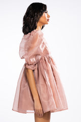 MISS HONEY SHORT SLEEVE BABYDOLL MINI DRESS