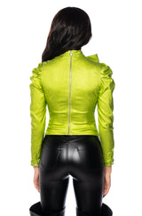 MISS INDEPENDENT SATIN LONG SLEEVE BLOUSE