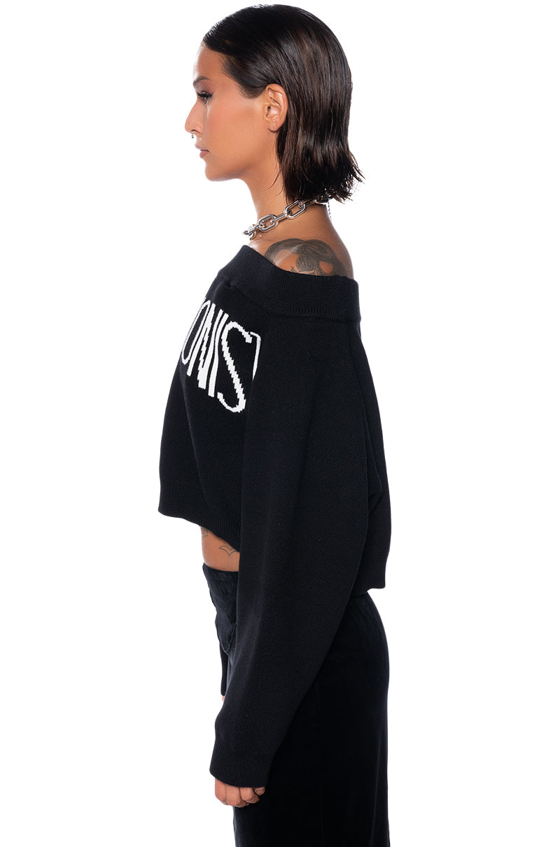 MISS PERFECTION OFF THE SHOULDER SWEATER