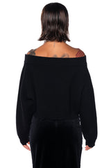 MISS PERFECTION OFF THE SHOULDER SWEATER