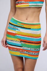 MIXED UP TOGETHER CROCHET MINI SKIRT