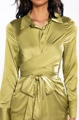 MOLLY TIE FRONT MINI DRESS