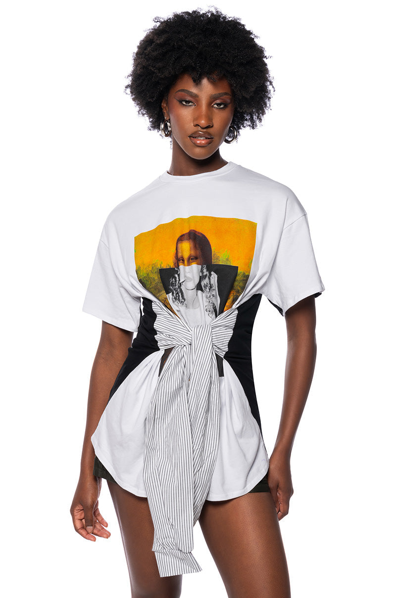 MONA TIE FRONT T SHIRT