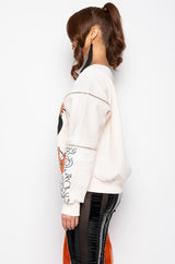 MONDRIAN OFF THE SHOULDER OVERSIZED SWEATSHIRT