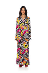MONICA PLEATED CHIFFON TIE FRONT TOP