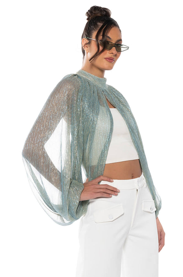 MONICA SHEER OVERLAY BLOUSE