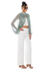 MONICA SHEER OVERLAY BLOUSE