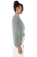 MONICA SHEER OVERLAY BLOUSE