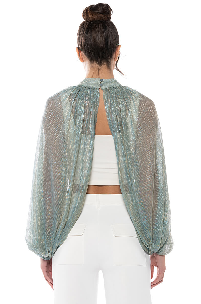 MONICA SHEER OVERLAY BLOUSE