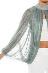 MONICA SHEER OVERLAY BLOUSE