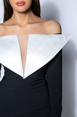 MONTE CARLO OFF THE SHOULDER WITH LONGSLEEVES MINI DRESS