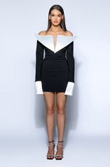MONTE CARLO OFF THE SHOULDER WITH LONGSLEEVES MINI DRESS