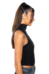 MORA MOCK NECK MESH TOP