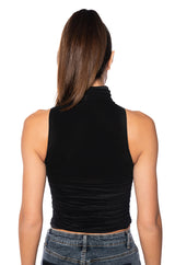 MORA MOCK NECK MESH TOP
