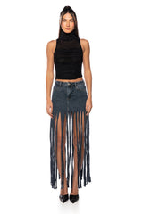 MORA MOCK NECK MESH TOP