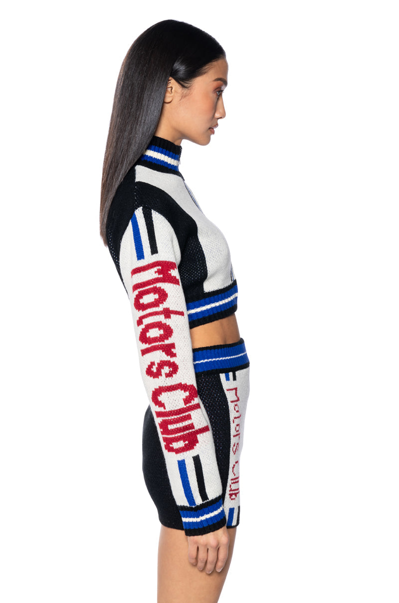 MOTOR CLUB KNIT LONG SLEEVE TOP