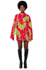 MUSHU GRAPHIC SWEATER MINI DRESS