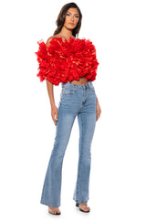 MUST BE DREAMING RUFFLE CROP BLOUSE