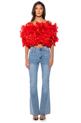 MUST BE DREAMING RUFFLE CROP BLOUSE
