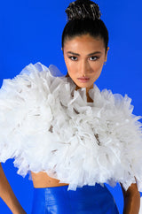 MUST BE DREAMING RUFFLE CROP BLOUSE