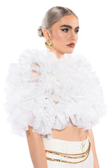 MUST BE DREAMING RUFFLE CROP BLOUSE