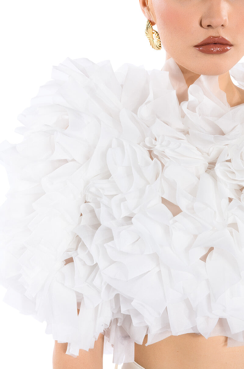 MUST BE DREAMING RUFFLE CROP BLOUSE