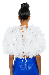 MUST BE DREAMING RUFFLE CROP BLOUSE