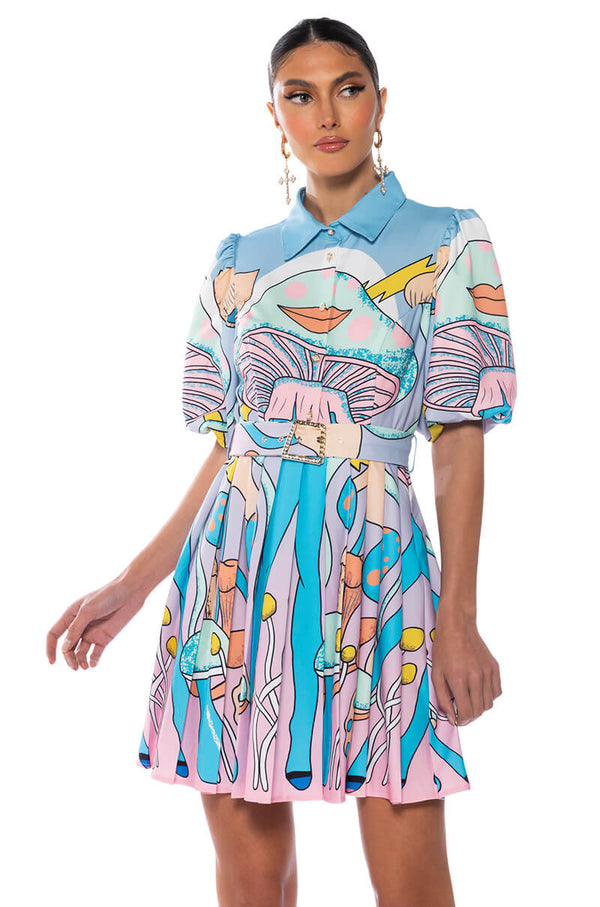 MY FANTASY COLLARED MINI DRESS