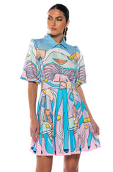 MY FANTASY COLLARED MINI DRESS