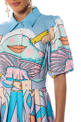 MY FANTASY COLLARED MINI DRESS
