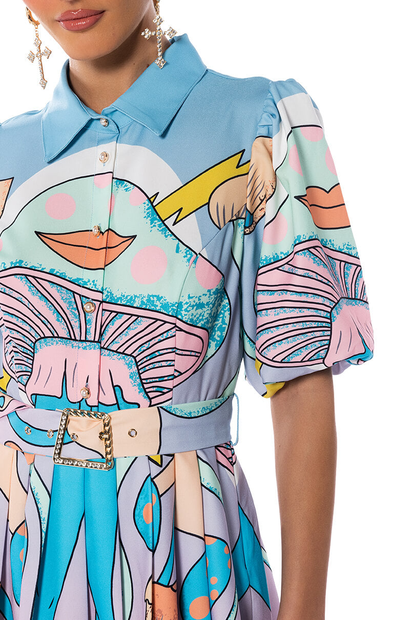 MY FANTASY COLLARED MINI DRESS