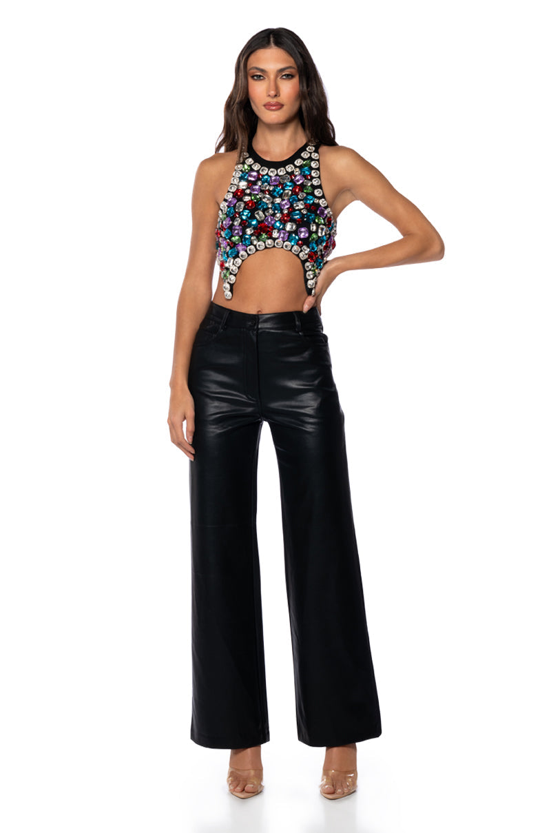MY OWN JEWELS SLEEVELESS RHINESTONE TOP