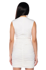 MYLAH MOCK NECK DRAPED MINI DRESS