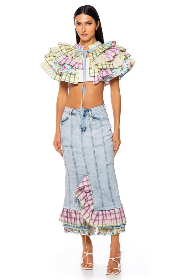 MYLAH RUFFLED BOLERO TOP
