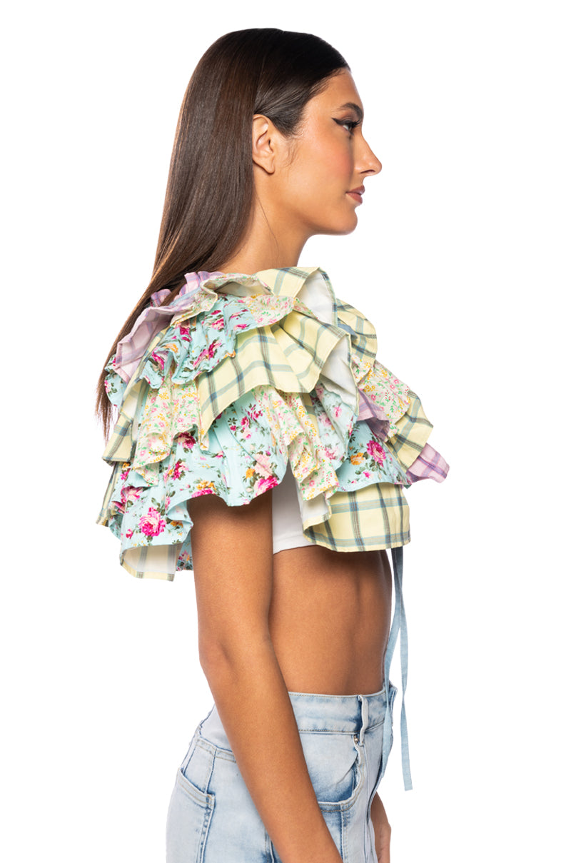MYLAH RUFFLED BOLERO TOP