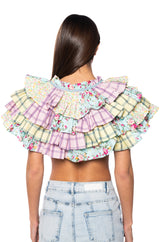 MYLAH RUFFLED BOLERO TOP