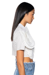 MYRA TEXTURED COLLARED TOP