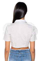 MYRA TEXTURED COLLARED TOP