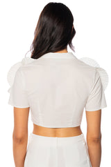 MYRA TEXTURED COLLARED TOP