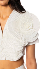 MYRA TEXTURED COLLARED TOP