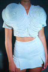 MYRA TEXTURED COLLARED TOP